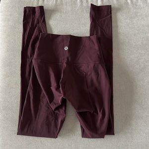 Lululemon Wunder Under 25” Leggings Size 0 Red Merlot